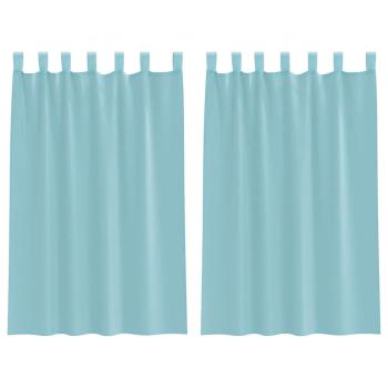 Voile Vorhänge mit Stangentaschen 2 Stk. Türkis
