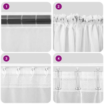 Voile Vorhänge mit Stangentaschen 2 Stk. Apfelgrün