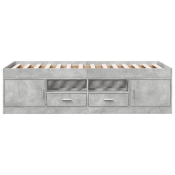 Tagesbett mit Schubladen ohne Matratze Betongrau 90x190 cm