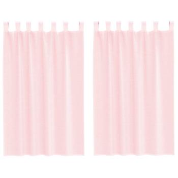 Voile Vorhänge mit Stangentaschen 2 Stk. Hellrosa