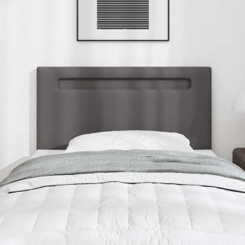 Kopfteil Einfarbig Grau 90 cm Kunstleder