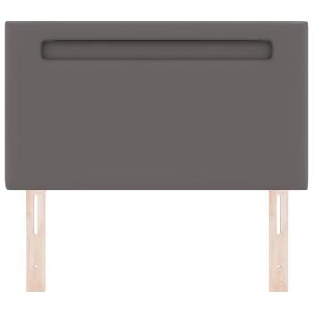 Kopfteil Einfarbig Grau 90 cm Kunstleder