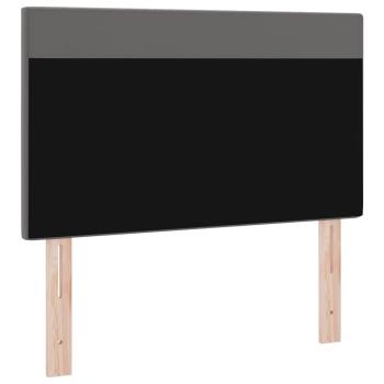 Kopfteil Einfarbig Grau 90 cm Kunstleder