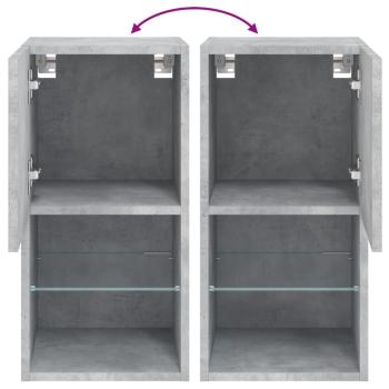 TV-Schränke mit LED-Leuchten 2 Stk. Betongrau 30,5x30x60 cm