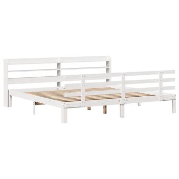 Bettgestell mit Kopfteil ohne Matratze Weiß 200x200 cm