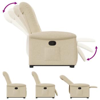 Relaxsessel mit Aufstehhilfe Creme Stoff