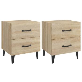 Nachttische 2 Stk. Sonoma-Eiche 40x35x47,5 cm