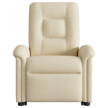 Relaxsessel mit Aufstehhilfe Elektrisch Creme Stoff