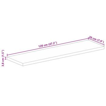 Tischplatte 120x20x3,8 cm Rechteckig Massivholz Mango