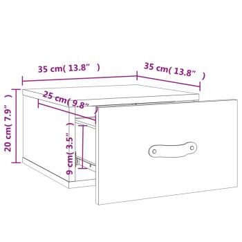 Wand-Nachttisch Sonoma-Eiche 35x35x20 cm