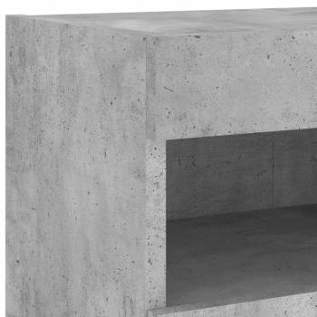 TV-Wandschrank mit LED-Leuchten Betongrau 80x30x40 cm