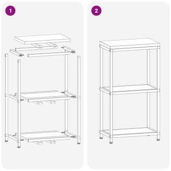 Küchenlageregal Silber 60 x 50 x 92 cm Galvanisierter Stahl