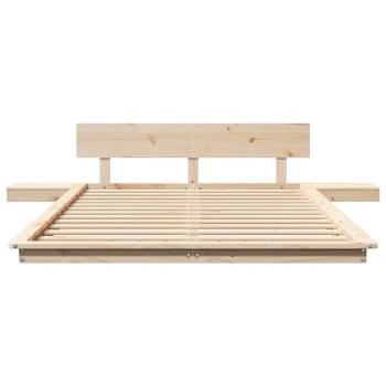 Bodenbettgestell mit Nachttischen 120x190cm Massivholz