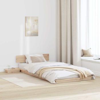 ARDEBO.de - Bodenbettrahmen mit Nachttischen 100x200cm Massivholz