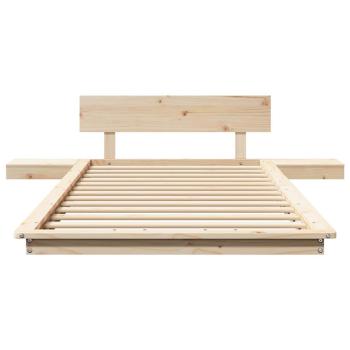Bodenbettrahmen mit Nachttischen 100x200cm Massivholz