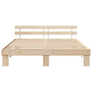 Bettgestell mit Kopfteil 200x200 cm Massivholz Kiefer