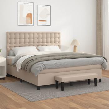 ARDEBO.de - Boxspringbett Matratze Cappuccino-Braun 160x200 cm Kunstleder
