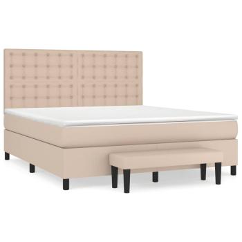Boxspringbett Matratze Cappuccino-Braun 160x200 cm Kunstleder