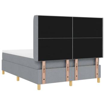 Boxspringbett mit Matratze Hellgrau 140x190 cm Stoff