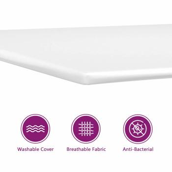 LED Boxspringbett mit Matratze Hellgrau 140x190 cm Stoff