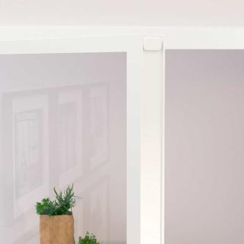 Innentür Weiß 83x201,5 cm Hartglas & Aluminium Schlank