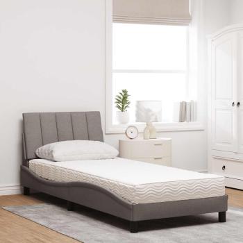 Bett mit Matratze "Hanko" Taupe 90x190 cm Stoff