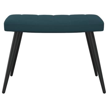 Relaxsessel mit Hocker Blau Samt