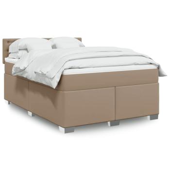 ARDEBO.de - Boxspringbett Matratze Cappuccino-Braun 160x200 cm Kunstleder