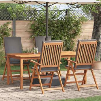 ARDEBO.de - Garten-Liegestühle mit Kissen 4 Stk. Massivholz Teak