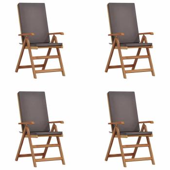 Garten-Liegestühle mit Kissen 4 Stk. Massivholz Teak