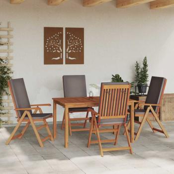 Garten-Liegestühle mit Kissen 4 Stk. Massivholz Teak