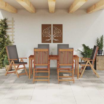 Garten-Liegestühle mit Kissen 6 Stk. Massivholz Teak