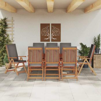 Garten-Liegestühle mit Kissen 8 Stk. Massivholz Teak