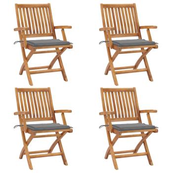 ARDEBO.de - Klappbare Gartenstühle mit Kissen 4 Stk. Massivholz Teak