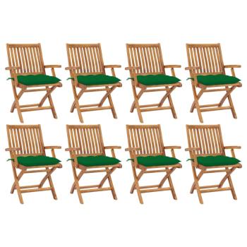 ARDEBO.de - Klappbare Gartenstühle mit Kissen 8 Stk. Massivholz Teak