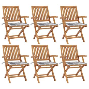 ARDEBO.de - Klappbare Gartenstühle mit Kissen 6 Stk. Massivholz Teak