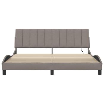 Bettgestell ohne Matratze "Hanko" Taupe 180x200 cm Stoff