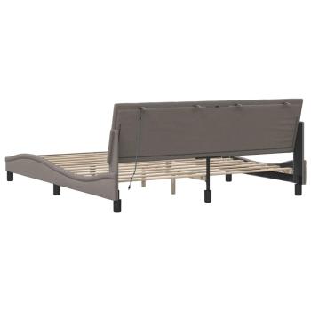 Bettgestell ohne Matratze "Hanko" Taupe 180x200 cm Stoff