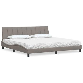 ARDEBO.de - Bett mit Matratze "Hanko" Taupe 200x200 cm Stoff