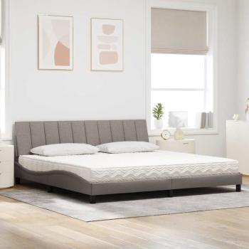 Bett mit Matratze "Hanko" Taupe 200x200 cm Stoff