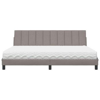 Bett mit Matratze "Hanko" Taupe 200x200 cm Stoff