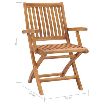 Gartenstühle 2 Stk. mit Blauen Kissen Teak Massivholz