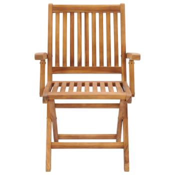 Gartenstühle 2 Stk. mit Blauen Kissen Teak Massivholz
