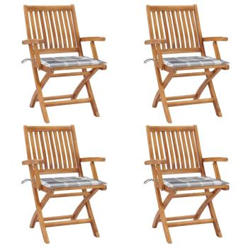 ARDEBO.de - Klappbare Gartenstühle mit Kissen 4 Stk. Massivholz Teak