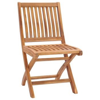 Gartenstühle 2 Stk. mit Blauen Kissen Teak Massivholz