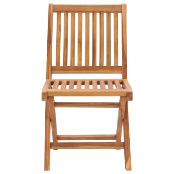 Gartenstühle 2 Stk. mit Blauen Kissen Teak Massivholz