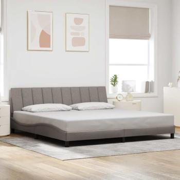 ARDEBO.de - Bettgestell ohne Matratze "Hanko" Taupe 200x200 cm Stoff