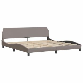 Bettgestell ohne Matratze "Hanko" Taupe 200x200 cm Stoff
