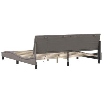 Bettgestell ohne Matratze "Hanko" Taupe 200x200 cm Stoff
