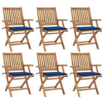 ARDEBO.de - Klappbare Gartenstühle mit Kissen 6 Stk. Massivholz Teak